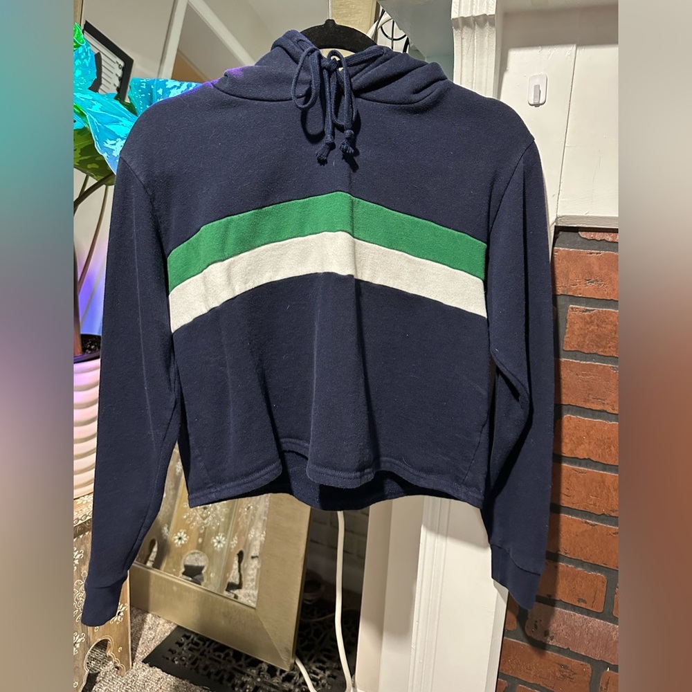 Cropped Striped Sweatshirt